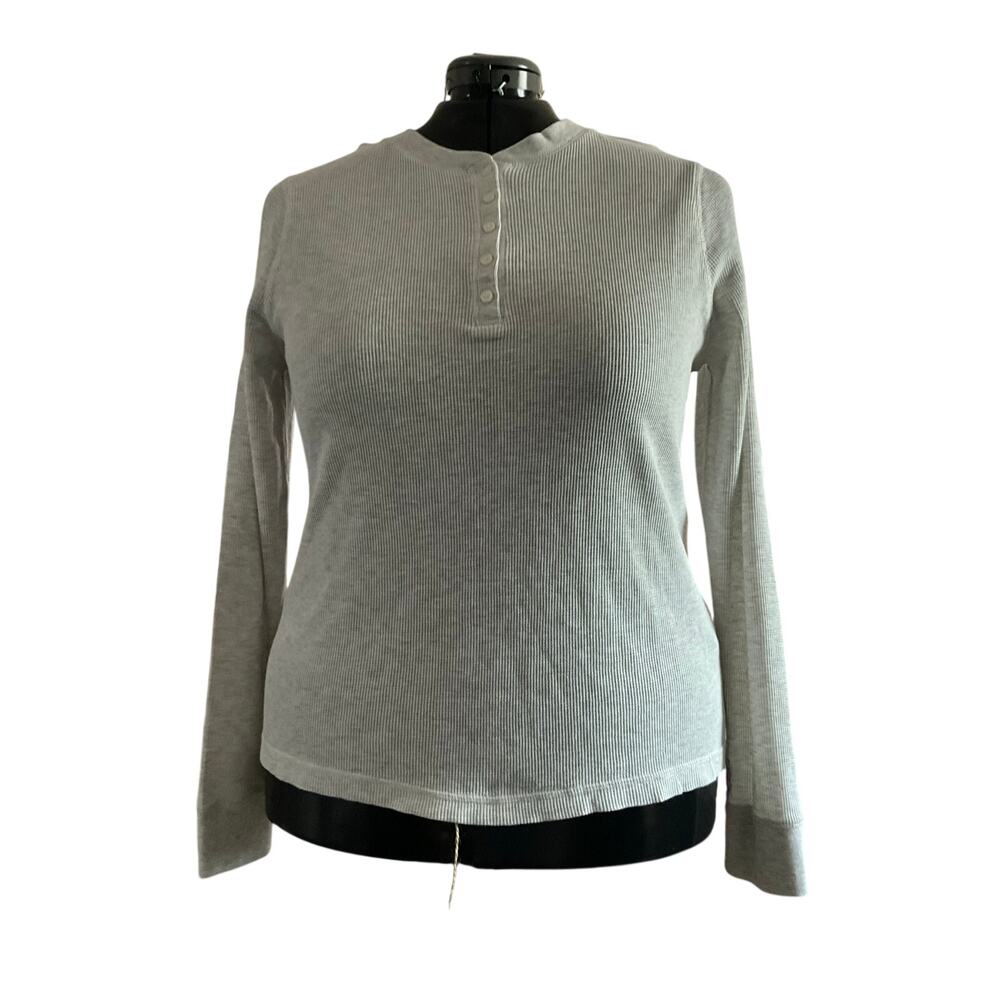 Levi's Coastal Grandmother Quiet Luxury Waffle Henley Top NWT Plus 2X